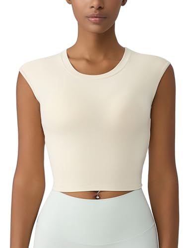 AGYMNX Sports BH Damen Yoga Top Gepolstert Bustier �rmellos Rundhalsausschnitt Training Top Schmetterling Kreuz R�cken Sport Bra f�r Yoga Laufen Pilates Wei� L von AGYMNX