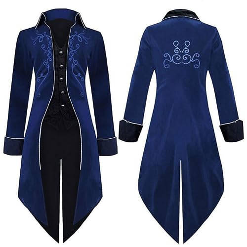 AGYMNX Steampunk Herren Mittelalter Kleidung Frack Mantel Vintage Gehrock Jacke Viktorianischen Karneval Kost�m Cosplay Halloween Fashing Smoking Frack Steam Punk Hellblauer Samt XL AGYMNX Steampunk Herren Mittelalter Kleidung Frack Mantel Vintage Gehrock Jacke Viktorianischen Karneval Kost�m Cosplay Halloween Fashing Smoking Frack Steam Punk Hellblauer Samt XL von AGYMNX