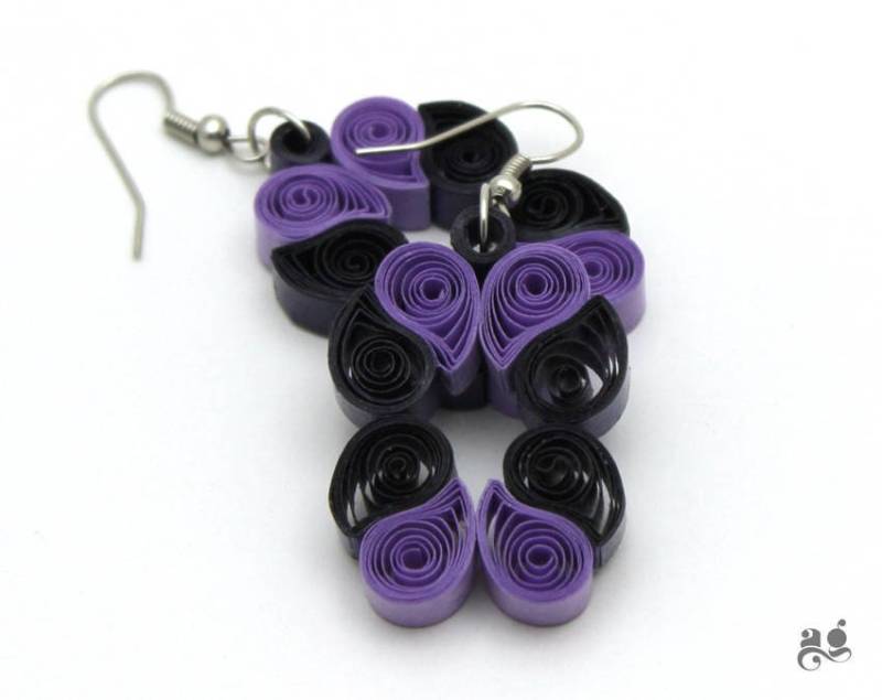 Papierohrringe, Papierschmuck, Materialschmuck, Papierschmuck von AGhandicrafts