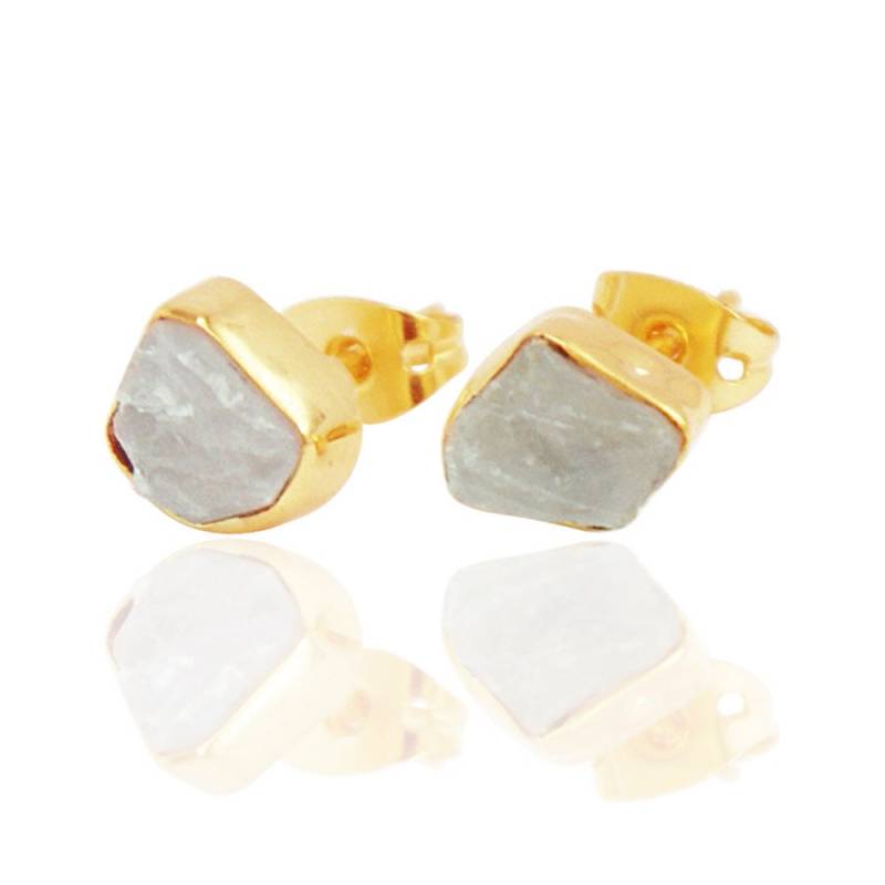 Rohe Labradorit Ohrstecker 18K Gold Vermeil Bezel Set Rohe Labradorit Ohrstecker 18K Gold Vermeil Bezel Set von AHAAVI