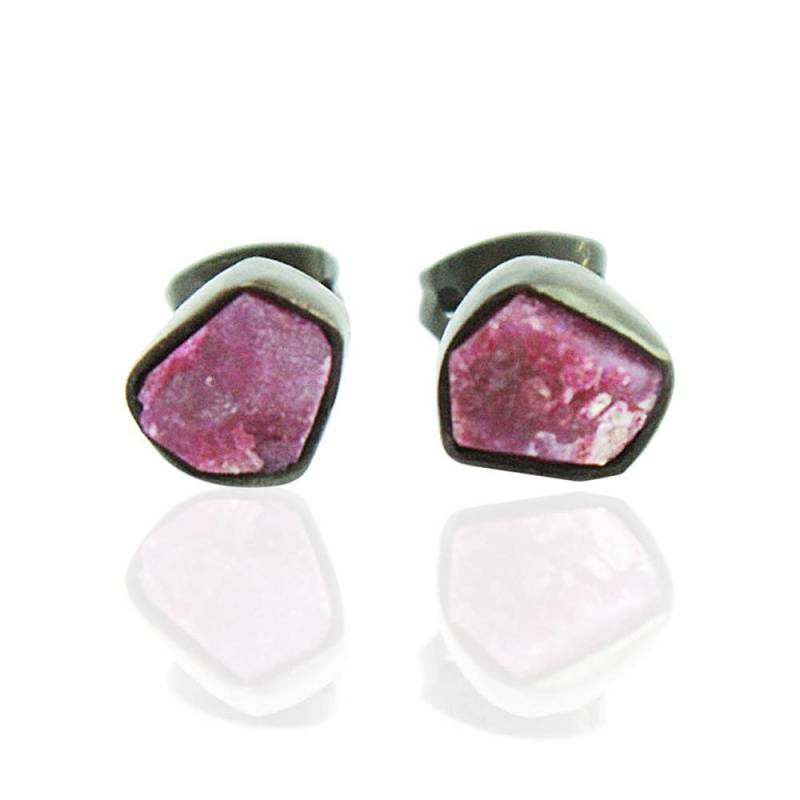 Rohe Rubin Druzy Ohrringe 18K Gold Vermeil Bezel Set Ohrstecker Rohe Rubin Druzy Ohrringe 18K Gold Vermeil Bezel Set Ohrstecker von AHAAVI