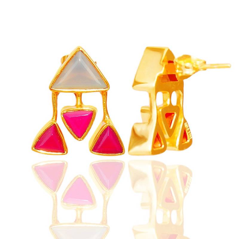 Rubin Labradorit Gold Ohrstecker Moderner Edelstein Schmuck Rubin Labradorit Gold Ohrstecker Moderner Edelstein Schmuck von AHAAVI