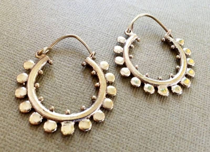 Vergoldete Creolen Boho Messing Schmuck von AHAAVI