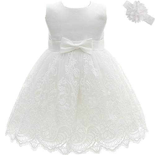 AHAHA Baby Mädchen Prinzessin Kleid Blumenmädchenkleid Taufkleid Festlich Kleid Hochzeit Partykleid Festzug Babybekleidung 12 von AHAHA