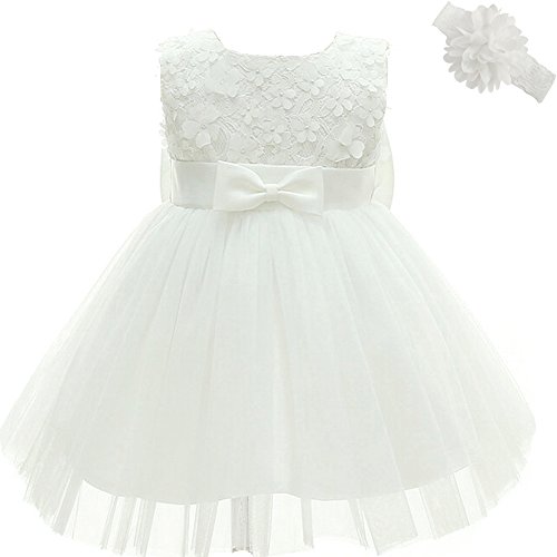 AHAHA Baby Mädchen Prinzessin Kleid Blumenmädchenkleid Taufkleid Festlich Kleid Hochzeit Partykleid Festzug Babybekleidung 3M von AHAHA