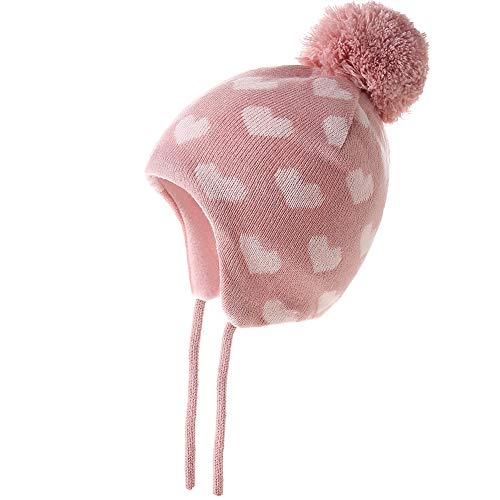 AHAHA Wintermütze Mädchen Kinder Beanie Earflap Pompon Baby Strickmütze Mädchen von AHAHA