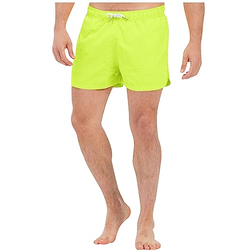 Badeshorts Herren Sommer Elastisch Gummibund Kordelzug Strandshorts mit Tasche Casual Loose Einfarbig Schnelltrocknend Schwimmhose Boardshorts für Männer Sporthose Kurz Leichtes Surfshorts von AHAKLO