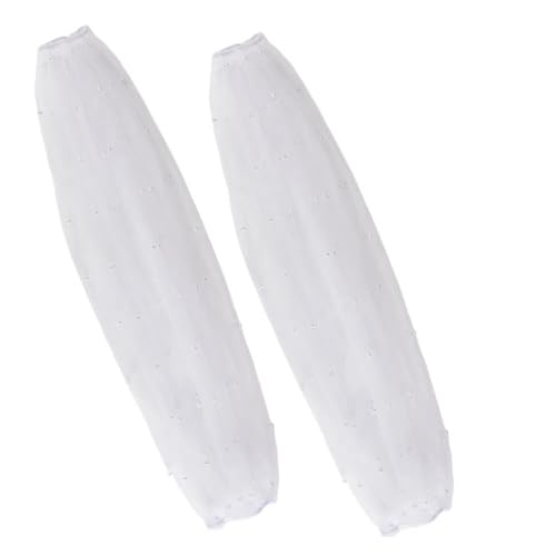 AHANDMAKER 1 Paar Weiße Perlen Hochzeitshandschuhe Abnehmbare Puffärmel Aus Polyesternetz 27" Lange Abnehmbare Ärmel Für Brautkleider Fingerlose Handschuhe Für Die Hochzeitsfeier von AHANDMAKER