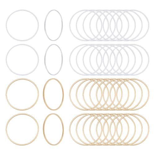 AHANDMAKER 100 Stück Messing Biegering In 2 Farben Goldene Und Silberne Runde Verbindungskreise Metallanhänger Verbindungsringe Für Die Schmuckherstellung DIY Halskettenherstellung von AHANDMAKER