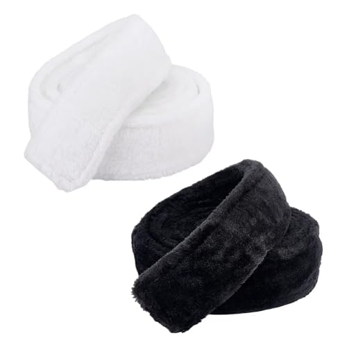 AHANDMAKER 2 Stück Bademantelgürtel Aus Weichem Flanell Bademantelgürtel In Schwarz Und Weiß Flanell Robe Gürtel Samt Hotel Bademantelgürtel Taillengürtel Bademantelgürtel Ersatz 2 Farben 178 x 4.5cm von AHANDMAKER