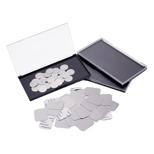 AHANDMAKER 3 Packung Make Up Palette Mit Transparentem Deckel Reise Make Up Organizer Leere Aufbewahrungsbox Für Lidschattenpfannen Mit 60 selbstklebenden Metallaufklebern Für DIY Kosmetik von AHANDMAKER