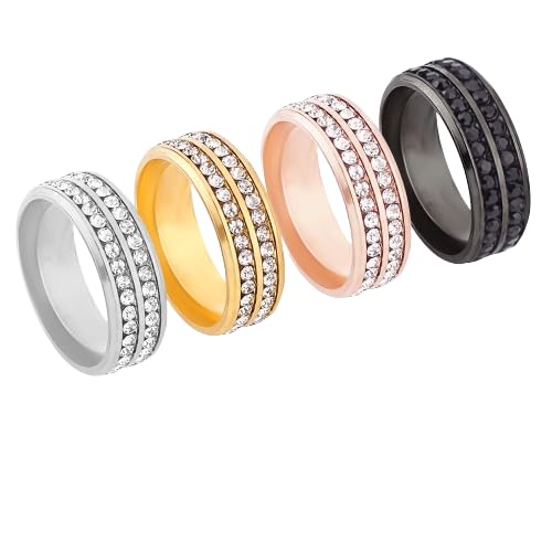 AHANDMAKER 4 x Krawattenring Für Herren Krawattennadel Krawattenring. 4 Farben Krawattenhalter Kristall Krawattenring Strass Krawattenring Massive Krawattennadeln Zubehör Für Hochzeitsschmuck Geschenk von AHANDMAKER