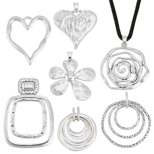 AHANDMAKER 7 Stück Halskette Im Boho Stil 7 Stile Großes Tibetisches Anhänger Set Lange Boho Pullover Halskette Anhänger Aus Legierung Und Leder Für Die Herstellung von Halsketten Und Schmuck von AHANDMAKER