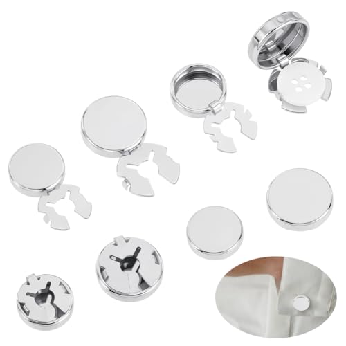 AHANDMAKER 8 Stück Manschettenknöpfe In 2 Stilen Flache Runde Knopfabdeckungen Für Männer Klassisches Manschettenknöpfe Set Hemd Für Hochzeit Geschäft Formelle Veranstaltung von AHANDMAKER