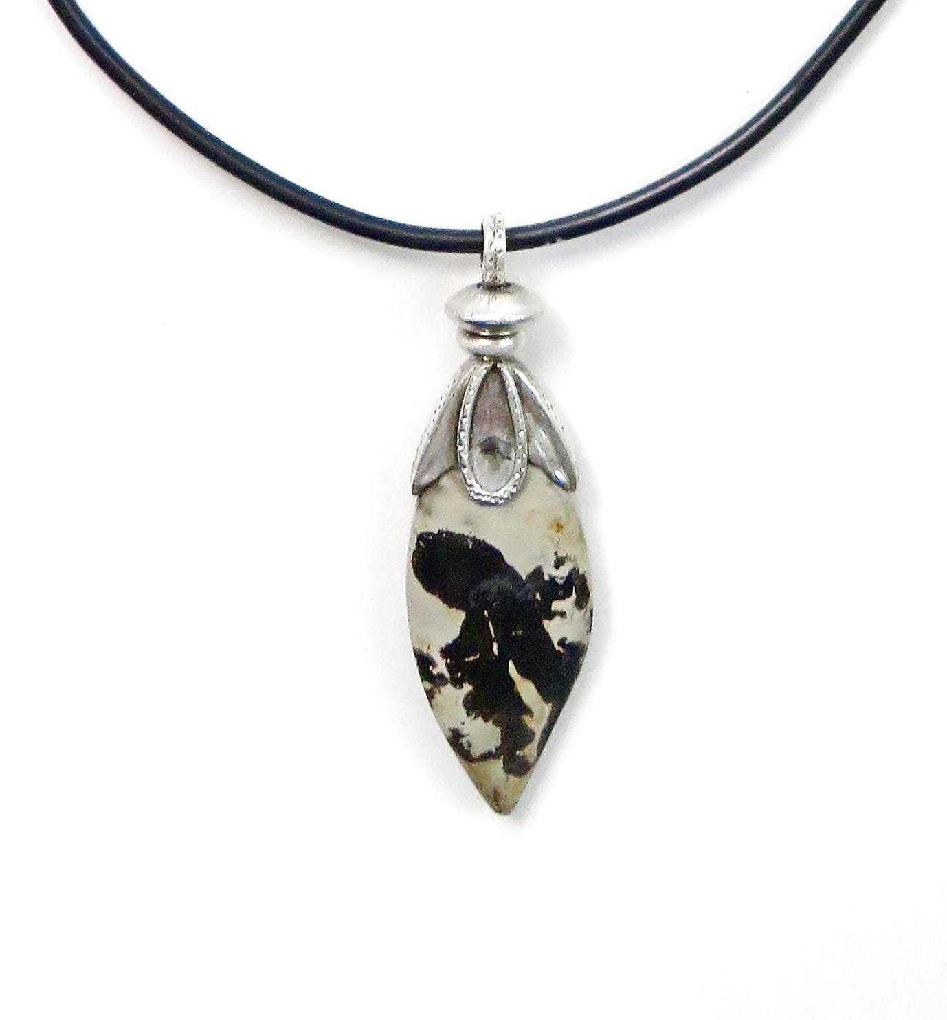 Anhänger "Porzellanit & Silber' von AHASschmuckdesign