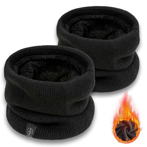 AHEJIOO Pack of 2 Men’s Ski Winter Neck Tube Schlauchschal Herren Schlauchschal Schlauchschal HalswäRmer Herren Loop Schal Herren HalswäRmer Schal Fleece Scarf Tube Scarf For Sports Motorcycle Skiing von AHEJIOO