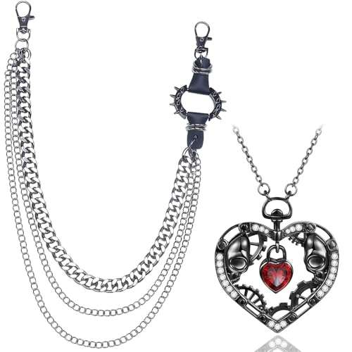 Gothic Kleidung Damen, Gothic Schmuck Und Hosenkette Herren, 2-Teilig, Stilvolles Accessoire Für Punk-Konzerte Und Musikfestivals von AHEJIOO