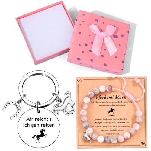 Pferde Mädchen Geschenk, Schlüsselanhänger Pferd, Geschenk für Pferdeliebhaber Frau, Geschenke Für Pferdebesitzer, Pferde Geschenke Für Frauen Erwachsene, Geschenke Mädchen 12 Jahre, Pferde Zubehör von AHEJIOO