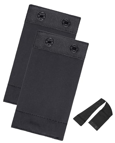 AHENCON Bodyverlängerung für Damen, verstellbarer Druckknopf, Schrittverlängerung hinzufügen (nicht geeignet für Metallverschluss), Schwarz (2 Stück, 2 Kunststoffe, 10,2 cm Länge), Einheitsgröße von AHENCON