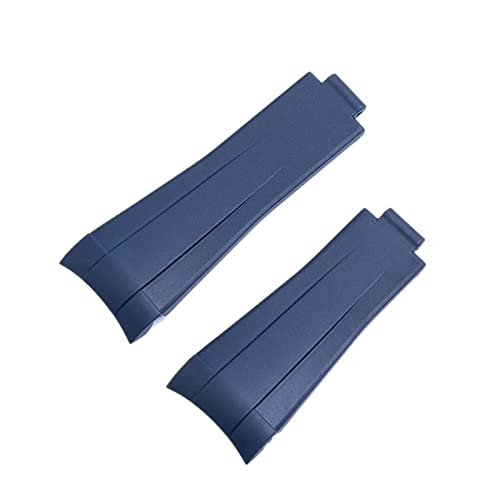 AHGDDA 20 mm Gummi-Uhrenarmband, schwarz, verstellbare Faltschließe, für Rolex-Armband, für Submariner GMT OYSTERFLEX Daytona-Armband(Blue,Without Buckle) von AHGDDA