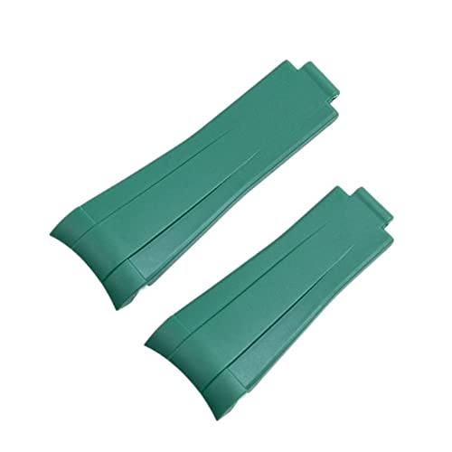 AHGDDA 20 mm Gummi-Uhrenarmband, schwarz, verstellbare Faltschließe, für Rolex-Armband, für Submariner GMT OYSTERFLEX Daytona-Armband(Green,Without Buckle) von AHGDDA