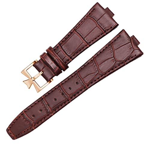 AHGDDA Das Echtlederarmband ist für die Edelstahlschließe Vacheron Constantin OVERSEAS Series 4500V 5500V P47040 geeignet(Brown Rose Gold) von AHGDDA