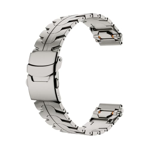 AHGDDA Uhrenarmband Für GT5 Uhrenarmband Uhr 4pro Edelstahl-Uhrenarmband Explore Iron-Man Metall 20/22mm Universal-Uhrenarmband(Titanium buckle,20mm) von AHGDDA
