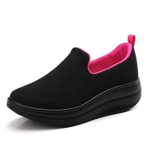 AHICO Damen Slip On Leicht Sportschuhe Atmungsaktiv Turnschuhe Running Outdoor Sneakers Straßenlaufschuhe Confort Freizeitschuhe Mesh von AHICO