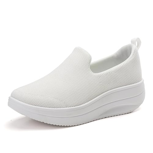 AHICO Damen Slip On Leicht Sportschuhe Atmungsaktiv Turnschuhe Running Outdoor Sneakers Straßenlaufschuhe Confort Freizeitschuhe Mesh von AHICO