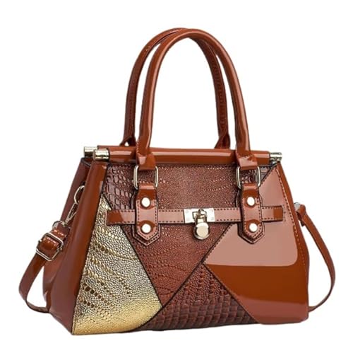 AHIOJEGX Ledertasche Damen Damen Lackleder Handtaschen Exquisite Schulter Crossbody Taschen(Color 3) von AHIOJEGX