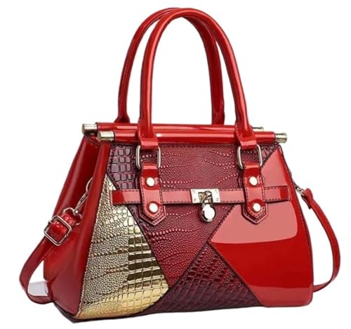 AHIOJEGX Ledertasche Damen Damen Lackleder Handtaschen Exquisite Schulter Crossbody Taschen(Color 8) von AHIOJEGX