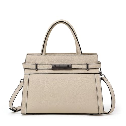 AHIOJEGX Ledertasche Damen Damen Original Hand Schulter einfache Einkaufstasche(Beige) von AHIOJEGX
