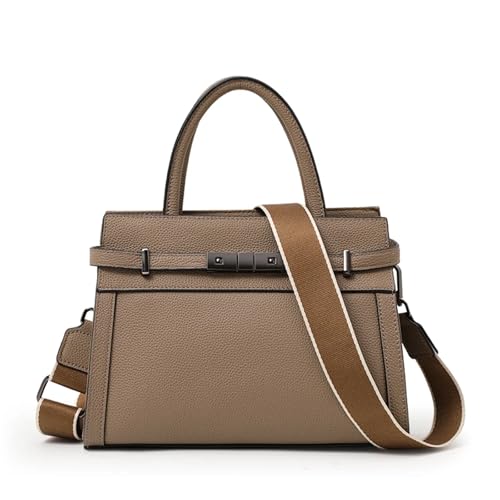 AHIOJEGX Ledertasche Damen Damen Original Hand Schulter einfache Einkaufstasche(Camel) von AHIOJEGX