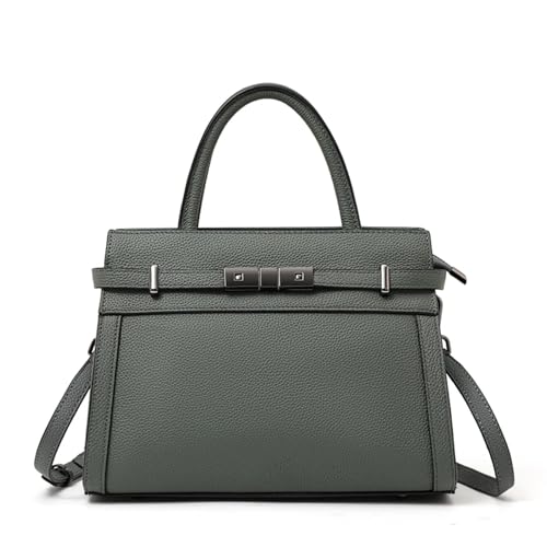 AHIOJEGX Ledertasche Damen Damen Original Hand Schulter einfache Einkaufstasche(Green) von AHIOJEGX