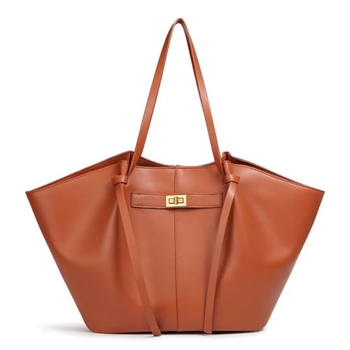 AHIOJEGX Ledertasche Damen Damen Shopper-Tasche aus weichem PU-Leder mit großer Kapazität for den Unterarm(Brown) von AHIOJEGX