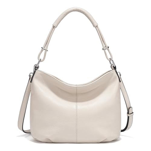 AHIOJEGX Ledertasche Damen Damen-Umhängetasche aus weichem Leder, Umhängetasche(Beige) von AHIOJEGX