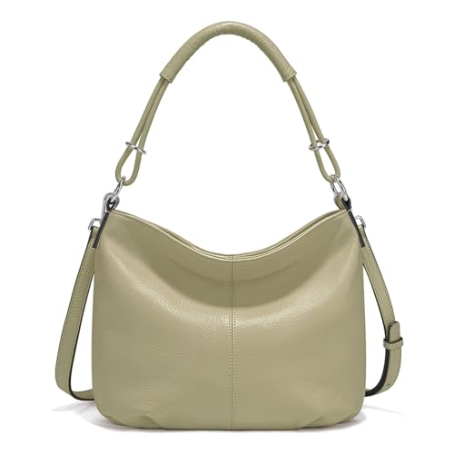 AHIOJEGX Ledertasche Damen Damen-Umhängetasche aus weichem Leder, Umhängetasche(Light Green) von AHIOJEGX