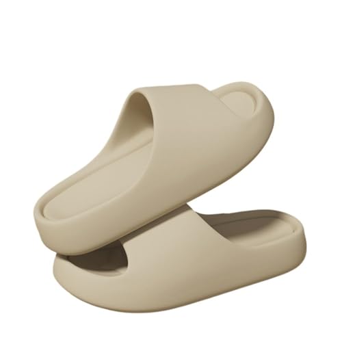 AHIOJEGX duschschuhe damen Mode Frauen Hausschuhe Sommer Männer Concise Sandalen Casual Dicke Sohle EVA Wohnungen Rutschen Strand Flip-Flops Outdoor Indoor Dusche Schuh(Beige,42-43) von AHIOJEGX