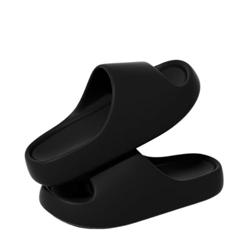 AHIOJEGX duschschuhe damen Mode Frauen Hausschuhe Sommer Männer Concise Sandalen Casual Dicke Sohle EVA Wohnungen Rutschen Strand Flip-Flops Outdoor Indoor Dusche Schuh(Black,44-45) von AHIOJEGX