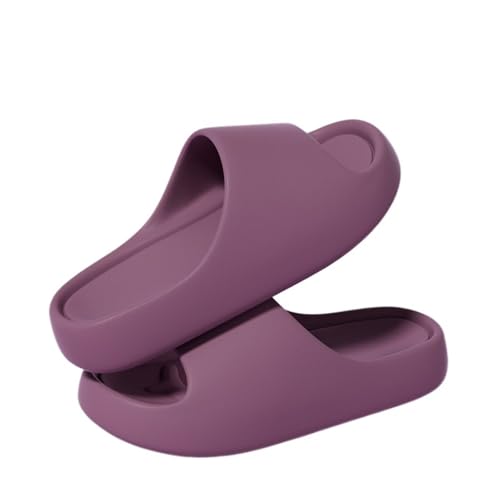 AHIOJEGX duschschuhe damen Mode Frauen Hausschuhe Sommer Männer Concise Sandalen Casual Dicke Sohle EVA Wohnungen Rutschen Strand Flip-Flops Outdoor Indoor Dusche Schuh(Purple,38-39) von AHIOJEGX