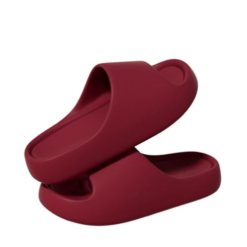 AHIOJEGX duschschuhe damen Mode Frauen Hausschuhe Sommer Männer Concise Sandalen Casual Dicke Sohle EVA Wohnungen Rutschen Strand Flip-Flops Outdoor Indoor Dusche Schuh(Red,36-37) von AHIOJEGX
