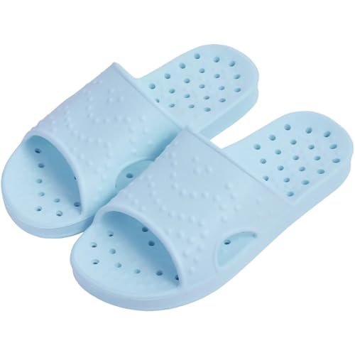 AHIOJEGX duschschuhe damen Schnell trocknende Pool-Slides, leichte Strandsandalen mit Abflusslöchern(Color 3,47-48) von AHIOJEGX