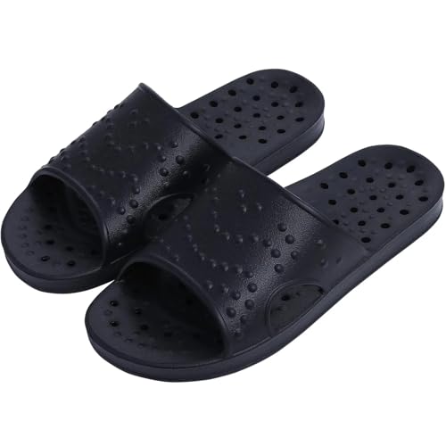 AHIOJEGX duschschuhe damen Schnell trocknende Pool-Slides, leichte Strandsandalen mit Abflusslöchern(Color 4,43-44) von AHIOJEGX