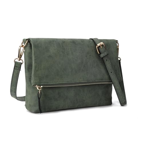 Ledertasche Damen Frau Wunderbare Solide Umhängetaschen Minimalistische PU Leder Tasche(Color 5) von AHIOJEGX