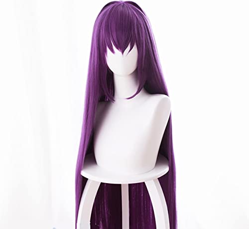 AHJSN gilt für Fate/GrandOrder Scathach Cosplay Perücken Hochtemperaturfaser Kunsthaar Lila Langes Glattes Haar + kostenloses Haarnetz von AHJSN