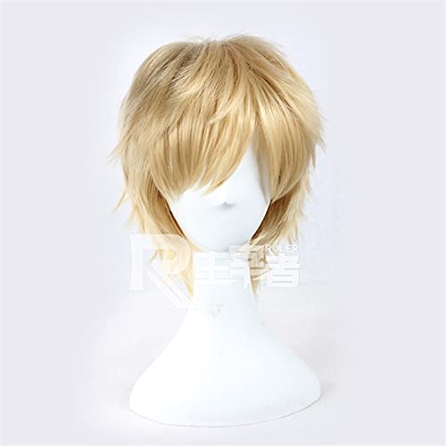 AHJSN gilt für Love Live Perfect Dream Project Cosplay Perücke Kano Syuya Golden Short Hochtemperaturfaserhaar Halloween Party Kostüm Perücken von AHJSN