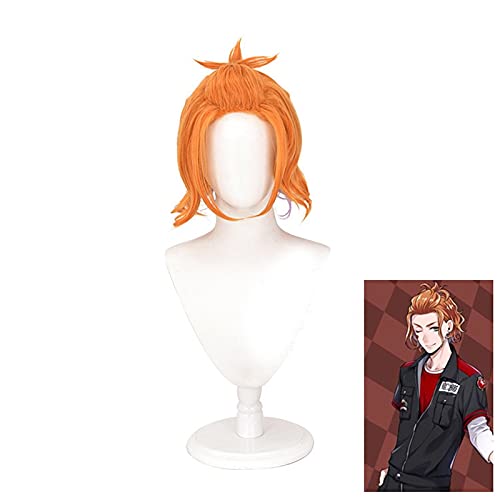 AHJSN gilt für Twisted Wonderland Cater Cosplay Diamond Perücken Orange Kurze Hitzebeständige Kunsthaarperücke Pelucas + Kostenloses Haarnetz von AHJSN