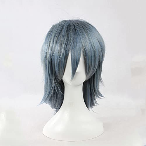 Hiiro No Kakera Kutani Ryou 45 cm graue kurze flauschige geschichtete hitzebeständige Faserhaare Anime Kostüm Cosplay Perücke von AHJSN