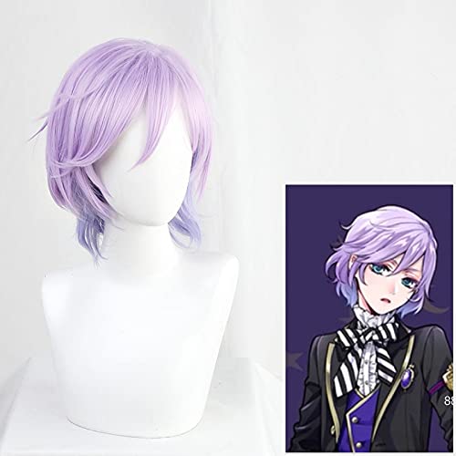 Twisted-Wonderland Epel Felmier Perücken Cosplay Kostüm Poison Apple Light Purple Haarteil Snow White Short Perücke Pelucas von AHJSN