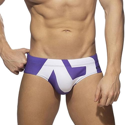 AHMXYG Badeshorts Herren, Badehose Herren Kurze Schnelltrocknend Männer Badeslip Schwimmhose Badehose Strandshorts mit Verstellbarem Tunnelzug STDK1 (Violet, M) von AHMXYG